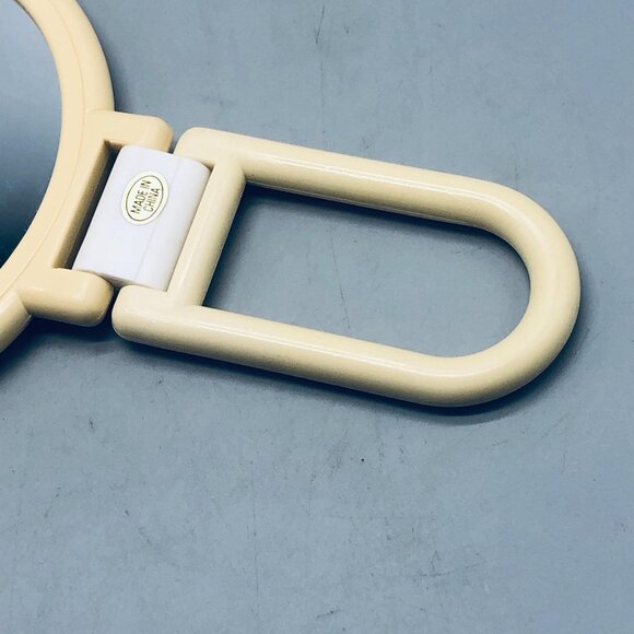 Ivory mirror free standing or hand held circle 2 sided 1 side magnified READ - Picture 5 of 7